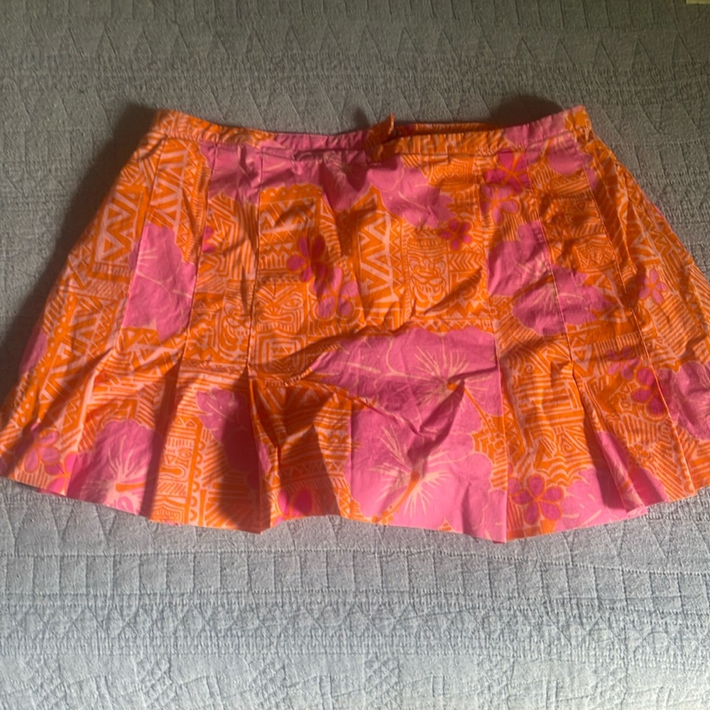 Lily Pulitzer pink orange pleated skort!